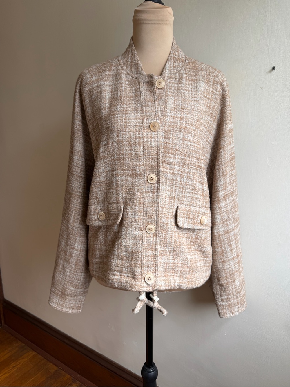 Peter Millar Valletta Tweed Alpaca Wool Effortless Bomber Jacket L
